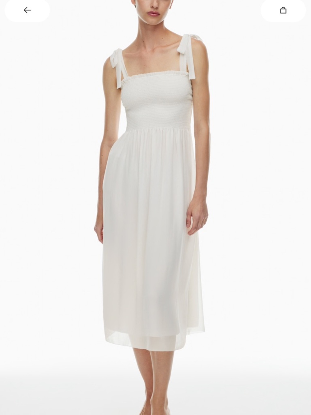 nwt aritzia wilfred white chiffon midi dress